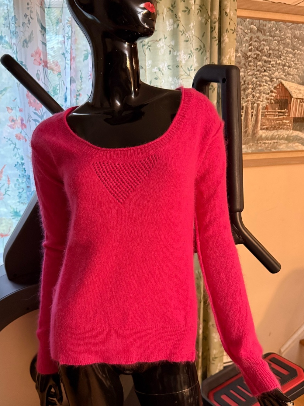 Moda International Hot Pink Scoop Neck Sweater